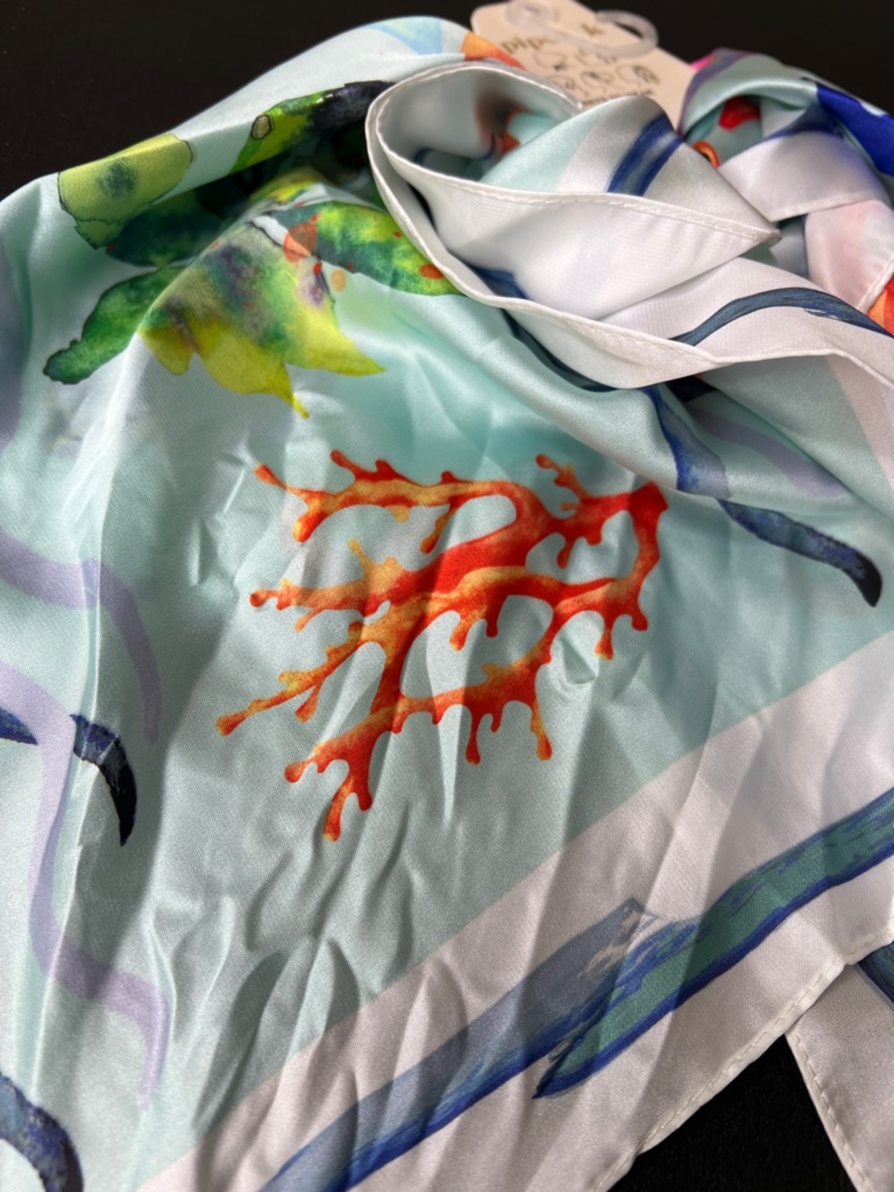 Piper K | Spring/Summer Reef Sailboat Anchor Seashell Ocean Themed Scarf - Picture 4 of 5